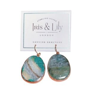 Iris & Lily 925 14KT GP Agate Drop Earrings